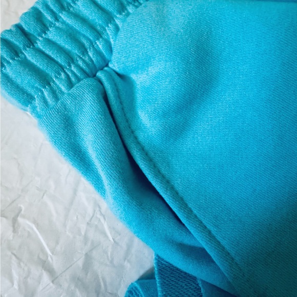 Split leg style bright blue jogger sweatpants - Picture 5 of 6